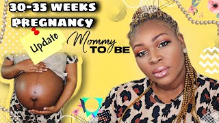 Weeks 30-35 PREGNANCY UPDATE |  High BP, Symptoms, Bump growth & More