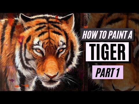 How To Paint A Realistic TIGER Portrait | PART 1 |  Full MASTERCLASS