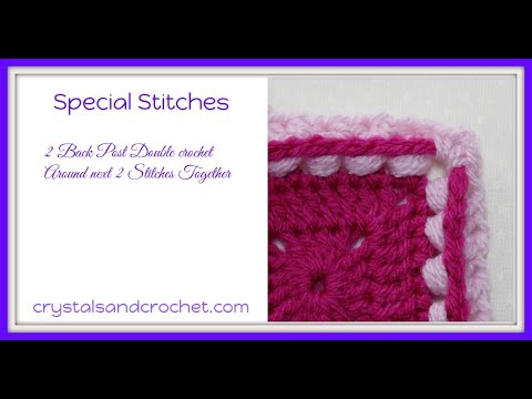 2 Back post double crochet around 2 stitches together