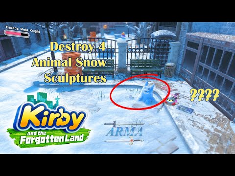 Destroy 4 Animal Snow Sculptures | Kirby and the Forgotten Land Northeast Frost Street