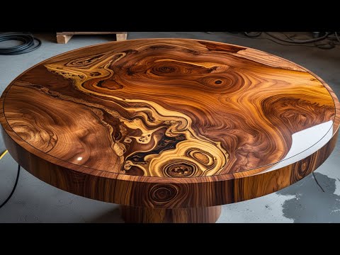 Crafting a Solid Round Table Top from Rare Wood - Amazing Woodworking Projects