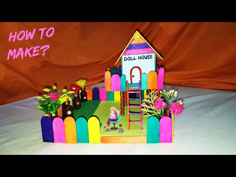 How To Make Color Full Popsicle Stick House - Mini House