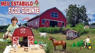 Fazendinha de Brinquedo do Felipe |Meus animais de verdade Cavalo Vaca Trator|Toy Farm Cow Children