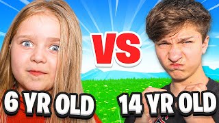 6 Year Old VS. 14 Year Old Fortnite 1v1 (Faze Member)