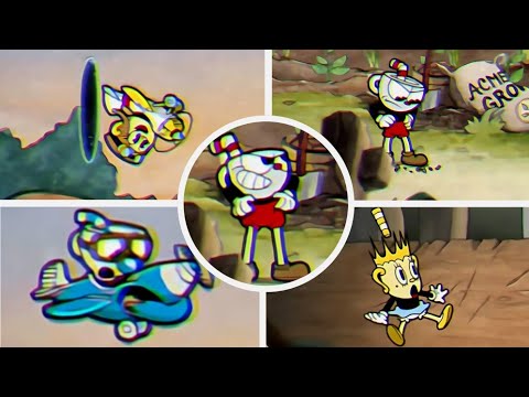 All Cuphead Intro and death animations (Cuphead, Mugman, and Chalice)