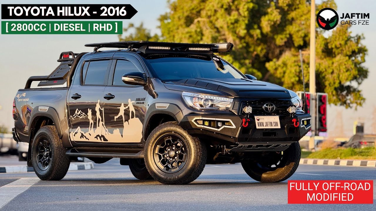 تويوتا هيلوكس OFF ROAD MODIFIED PICKUP | RHD | 2016 | 2.8L DIESEL ENGINE | AT | AWNING SIDE ROOF CAMPING TENT video