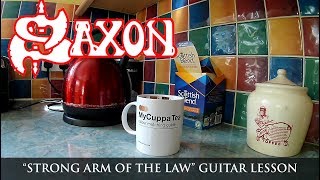 Saxon âauStrong Arm of the Law" Guitar Lesson- 1980
