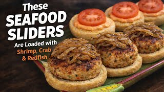 These Seafood Sliders Are Loaded with Shrimp, Crab & Redfish