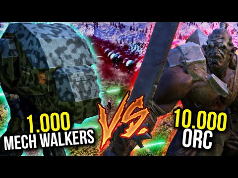 1,000 MECH WALKERS vs 10.000 ORC | Ultimate Epic Battle Simulator UEBS Gameplay
