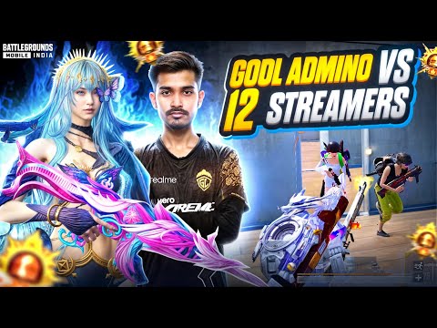 Can i Beat 12 Streamers as GODL Admino ? 🤯 BIXI OP vs PRO STREAMERS 🔥 BGMI