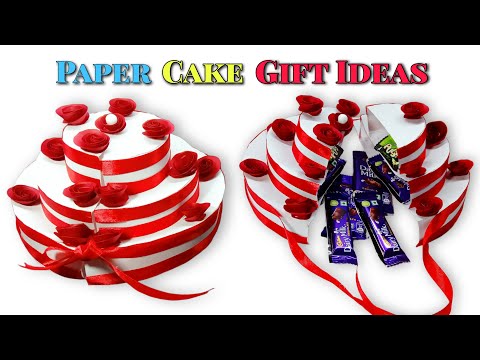 DIY Paper Cake Box For Gift | How To Make Paper cake box | Paper Cake Gift 🎁 For Birthday | Tutorial