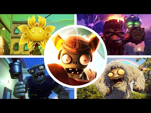 Plants vs. Zombies: Garden Warfare 2 - All Bosses [Plants + Zombies Campaigns]