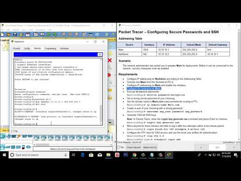 11.2 4.5 Packet Tracer - Configuring Secure Passwords and SSH