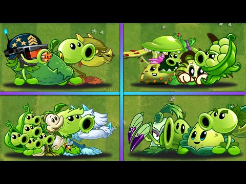 4 Team GREEN PEA + ANIMAL Plants - Which Team Will Win? - PvZ 2 Team Plants Battlez