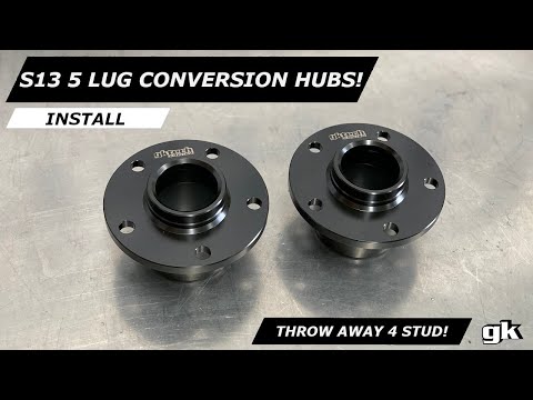 Gktech S13 240sx 180sx 4 to 5 Lug Front Conversion Hubs - Install
