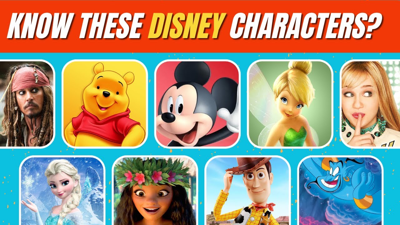 Guess These Disney Characters By Their Pictures | Disney Quiz - 55 Characters