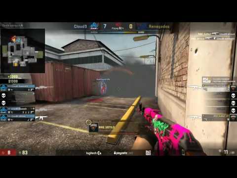 Stewie2K 4 AWP kills clutch Cloud9 vs Renegades