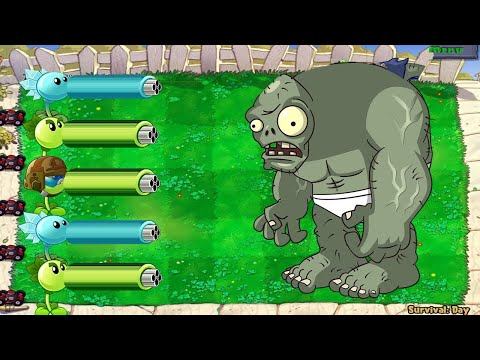 Plants vs Zombies - Gatling Pea vs Snow Pea Ice vs Repeater Fire vs Gargantuar