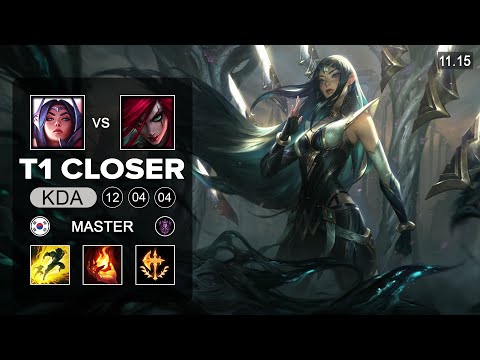 T1 Closer Irelia Mid vs Katarina - KR Master Patch 11.15