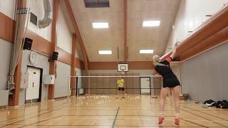 BADMINTON EXERCISE #7 - FAST FOOTWORK - SMASH AND KILL ON NET (BUTTERFLY)