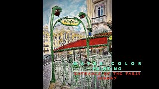 Water Color Painting/France 「Entrance of the Paris subway」
