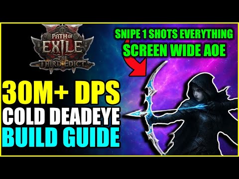 Path of Exile 2 | 30M+ DPS! UPDATED Cold Bow Deadeye 1 Shots Bosses! (PoE 2 0.3 Deadeye Guide)