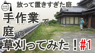 【手入れ】庭の恒例行事「手作業で庭の草刈ってみた！ 」草刈り 庭 鎌 放置し過ぎた 大量の草【草刈り動画】