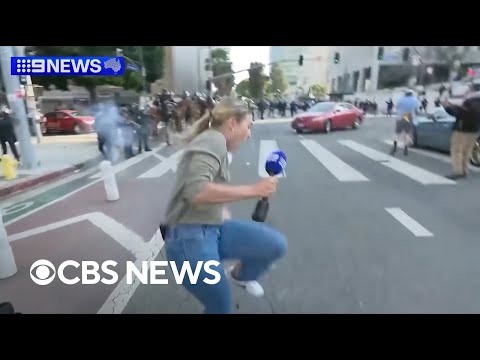Australian reporter covering Los Angeles protests shot with rubber bullet by police officer