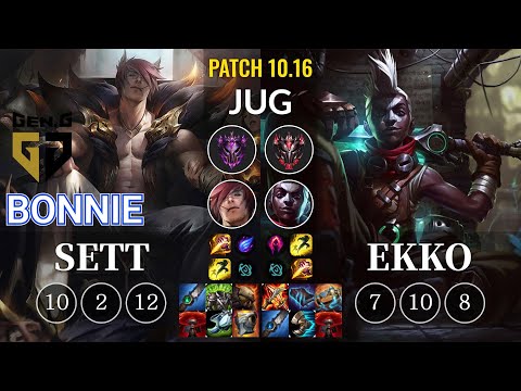 GEN Bonnie Sett vs Ekko Jungle - KR Patch 10.16