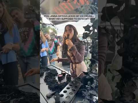 #JennaOrtega serving #IceCreams at the #Wednesday Season 2 Premiere in #Paris! #shorts #timburton