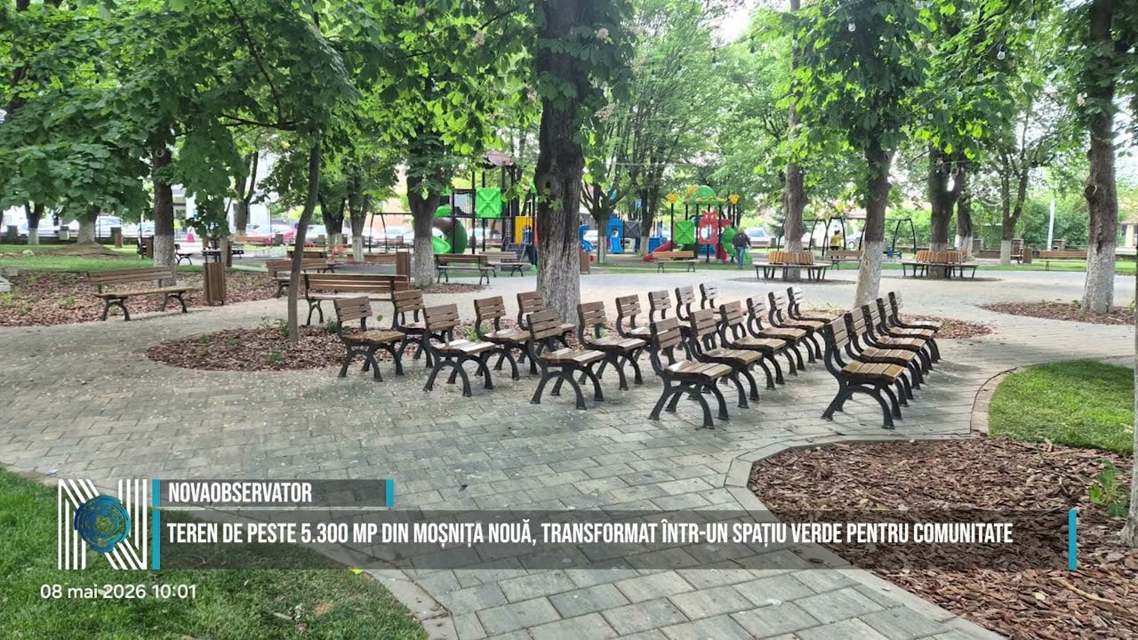 Teren de peste 5.300 mp din Moșnița Nouă, transformat într-un spațiu verde pentru comunitate