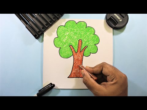 Simple Tree Drawing - Draw for Kids | Sunday Art Class (Tree Series)