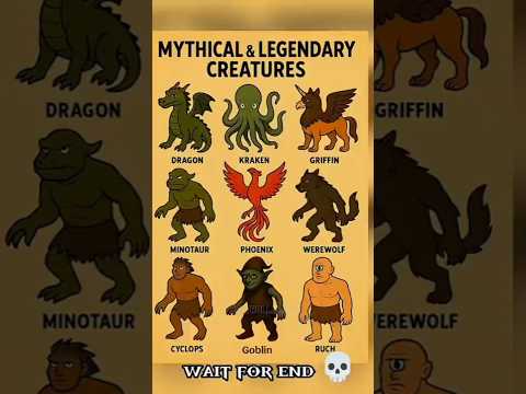 🌎 Mythical Creatures Part-4 🤯 #mythicalcreatures #creature #shorts #kraken #warewolf #griffin