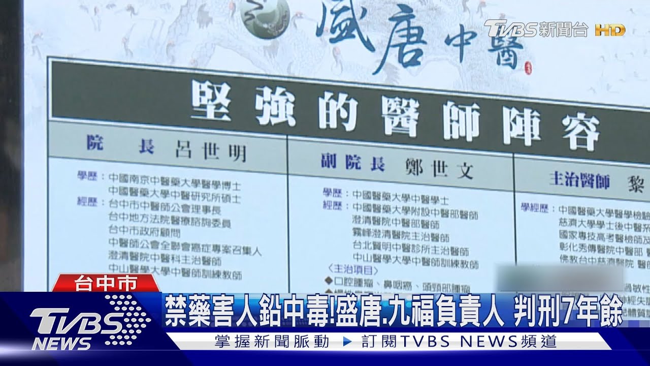 禁藥害人鉛中毒! 盛唐、九福負責人判刑7年餘