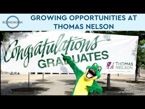 The video features the college president showcasing the variety of academic and technical certification opportunities at Thomas Nelson Community College, including the HVACR program.