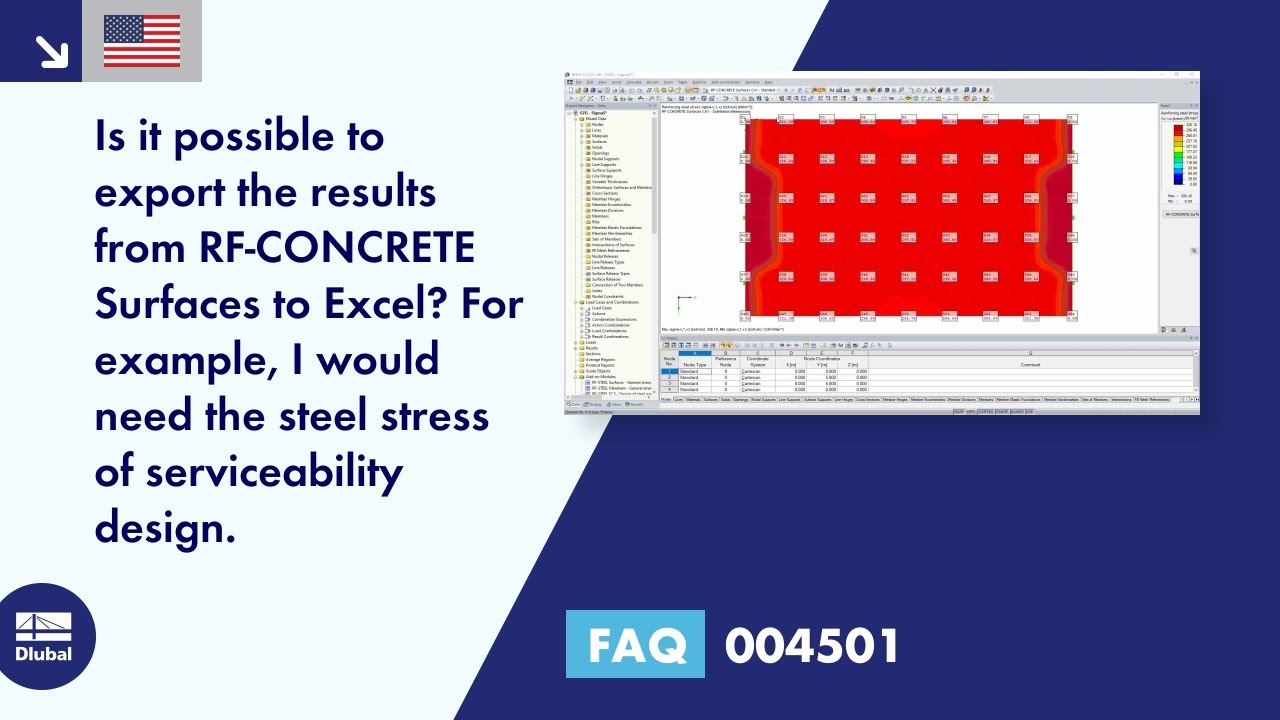 [EN] FAQ 004501 | Is it possible to export the results from RF‑CONCRETE Surfaces to Excel? For ...