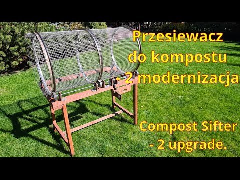 2 modernizacja napędzanego przesiewacza do kompostu. Bosch GSB21-2 RCT drill driven compost sifter.