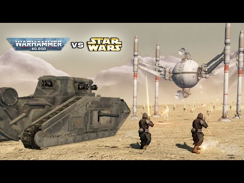 Death Korps of Krieg vs CIS Battle Droids - Warhammer 40k vs Star Wars | Men of War: Assault Squad 2