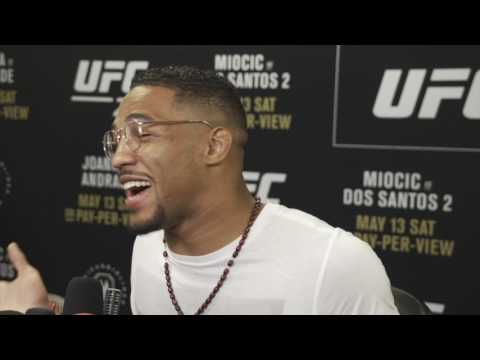 UFC 211 - Kevin Lee speaks to the Media following Press Conference Fight