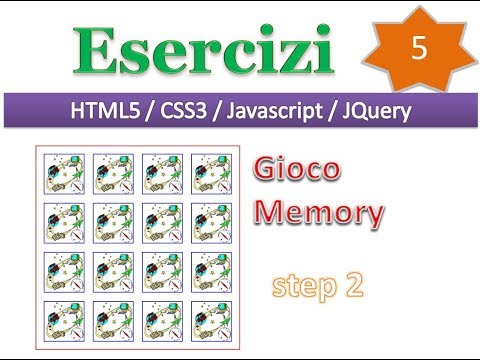 Esercizi JQuery - CSS3 - HTML5 ITA 5: gioco `Memory` - secondo step
