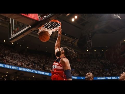 Nene 12 pts, 13 rebs Full Highlights 2015 NBA Playoffs R1G1 (Raptors X Wizards) [04.18.2015]