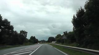 preview picture of video 'Driving From The Carrefour Market, Plouguernével To Bricomarché Store, Rostrenen, Brittany, France'