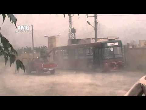 استهداف نقاط النظام في مبنى المخابرات الجوية بواسطة رشاش دوشكا من قبل كتيبة عمرو ابن الجموح