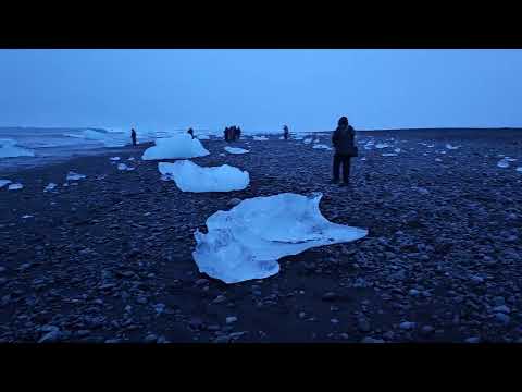 Iceland - Diamond Beach at midnight