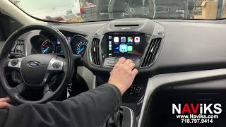 Fits 2013 - 2015 Ford Escape (SYNC 2) Apple CarPlay + Android Auto (Wired & Wireless) + USB Media