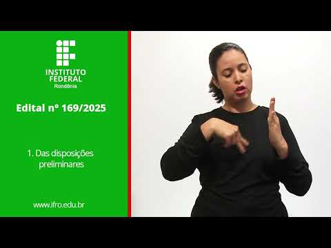 Edital em Libras - Cursos Técnicos Integrados IFRO 2026/1
