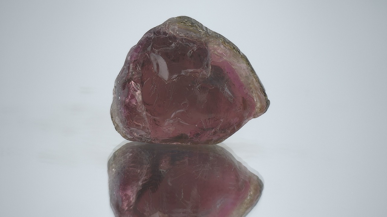25.40CT Rubellite Tourmaline Faceting Rough | Uncut Gemstone