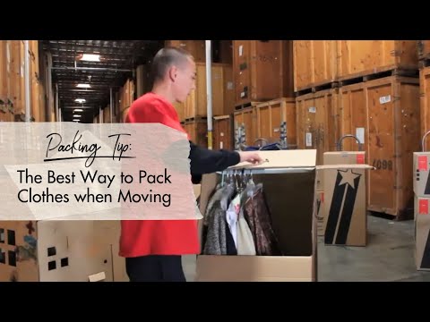 Part of a video titled How to Pack Clothes When Moving - YouTube