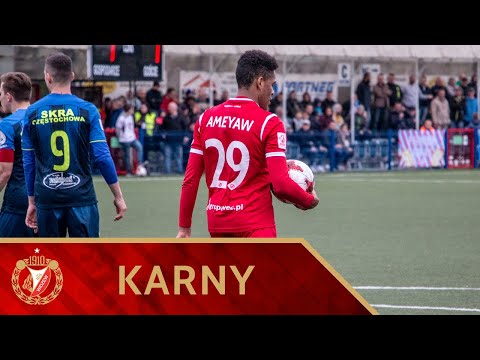 Skra Częstochowa - Widzew Łódź 1:1 - rzut karny