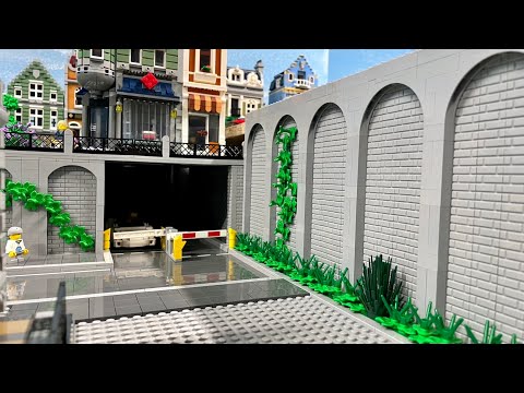Mauer als Übergang zum oberen Stadtteil - Bau einer Lego Stadt Teil 241.
